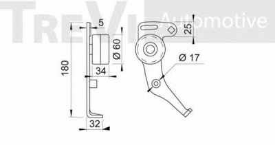 TREVI AUTOMOTIVE td1098 -  Натяжной ролик, ремень ГРМ